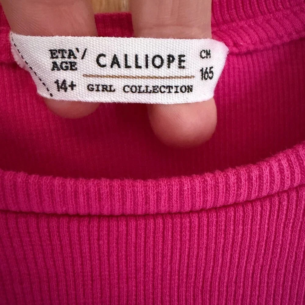 CALLIOPE Like New Magenta Pink Heart Cut Out Long Sleeve Shirt Girls Size 14+